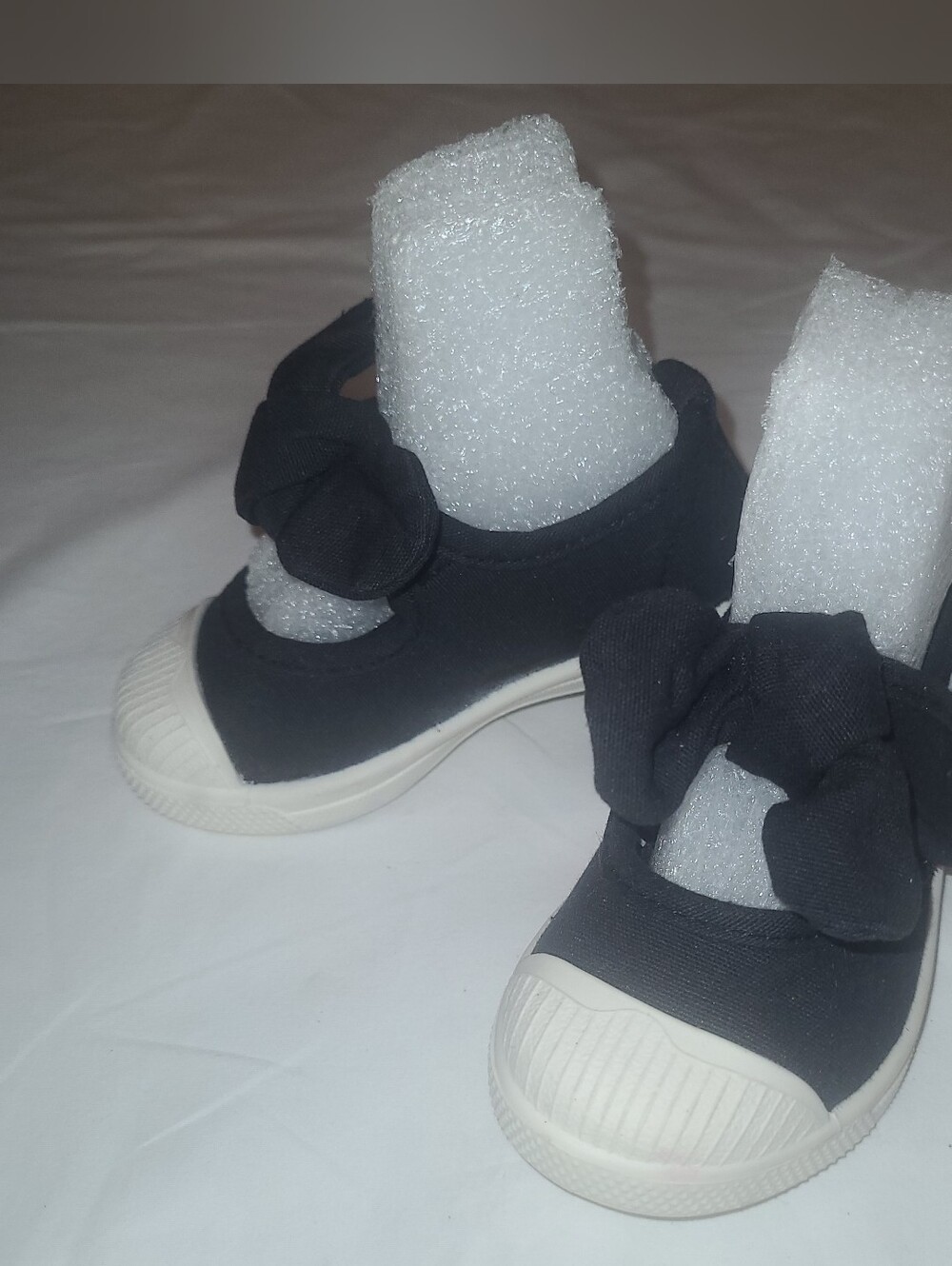 Chus Black Canvas Bow Mary Janes, Size 21 (5).